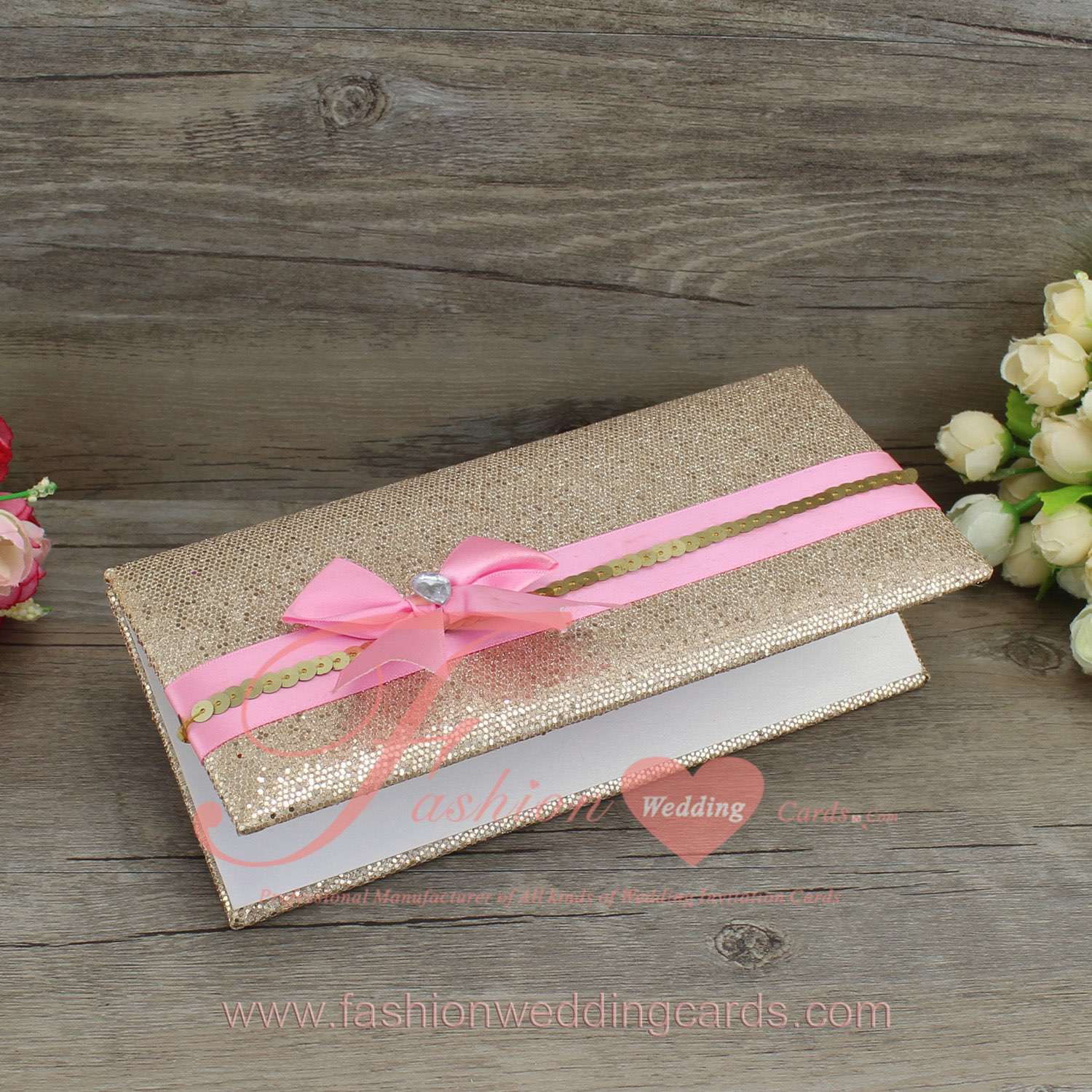 Customized Glitter Elegant Ghana Wedding Invitations Cards
